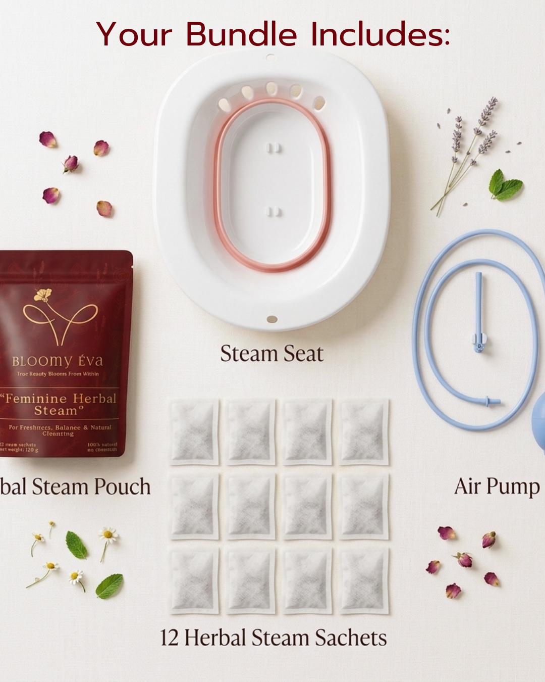 The Complete Feminine Herbal Steam Set | Seat + Herbs 🌿
